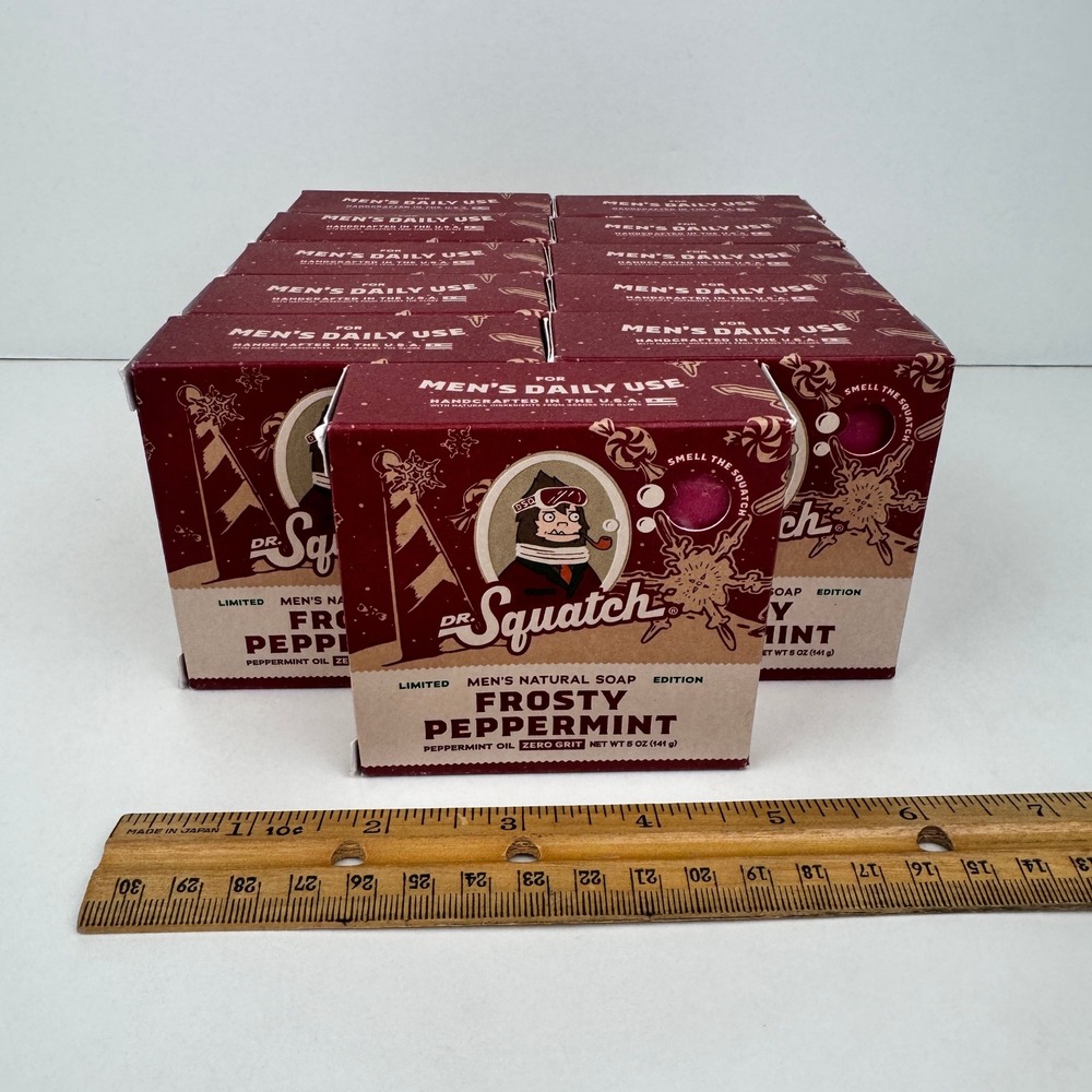 11 New in Box Dr Squatch Frosty Peppermint Mens 5oz Soap Bars Limited Edition